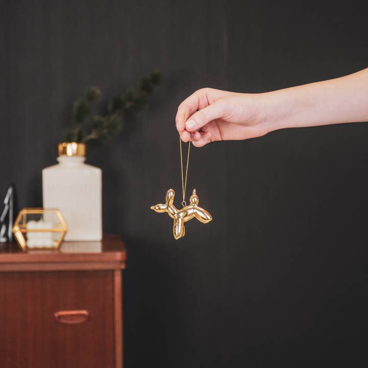 Housevitamin bv - Wholesale Ornament - HV Balloon Dog Holiday Ornament - 6,5x3x6cm- Gold