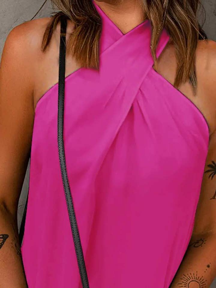Flarix - Wholesale Blouse – Women’s - crisscross halter casual tank top7