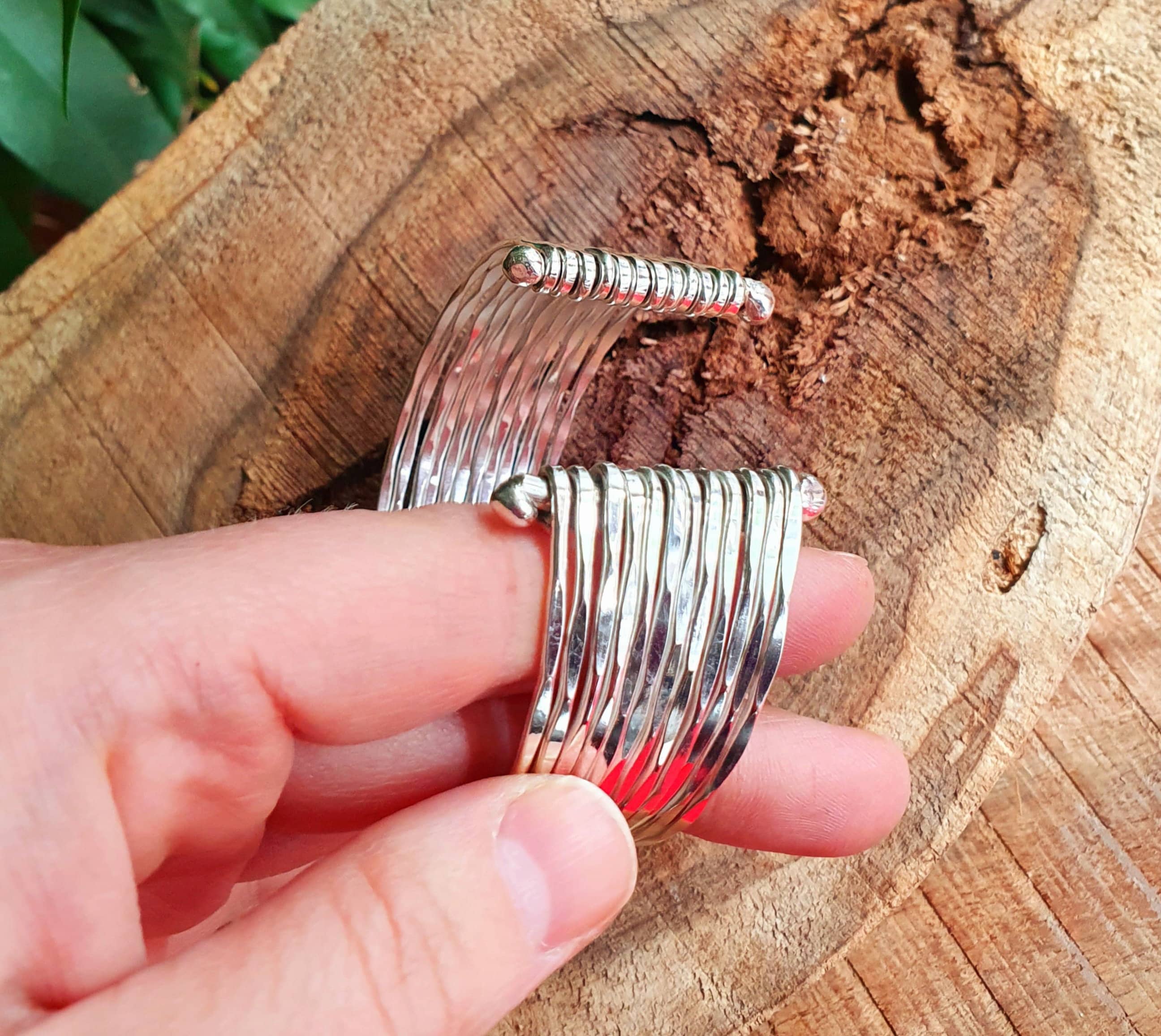 Kaali Boutique - Wholesale Cuff Bracelet - Textured Silver Cuff Bracelet / Boho / Ethnic / Rustic / Bohemian / Hippie / Gypsy / Jewellery / Adjustable2