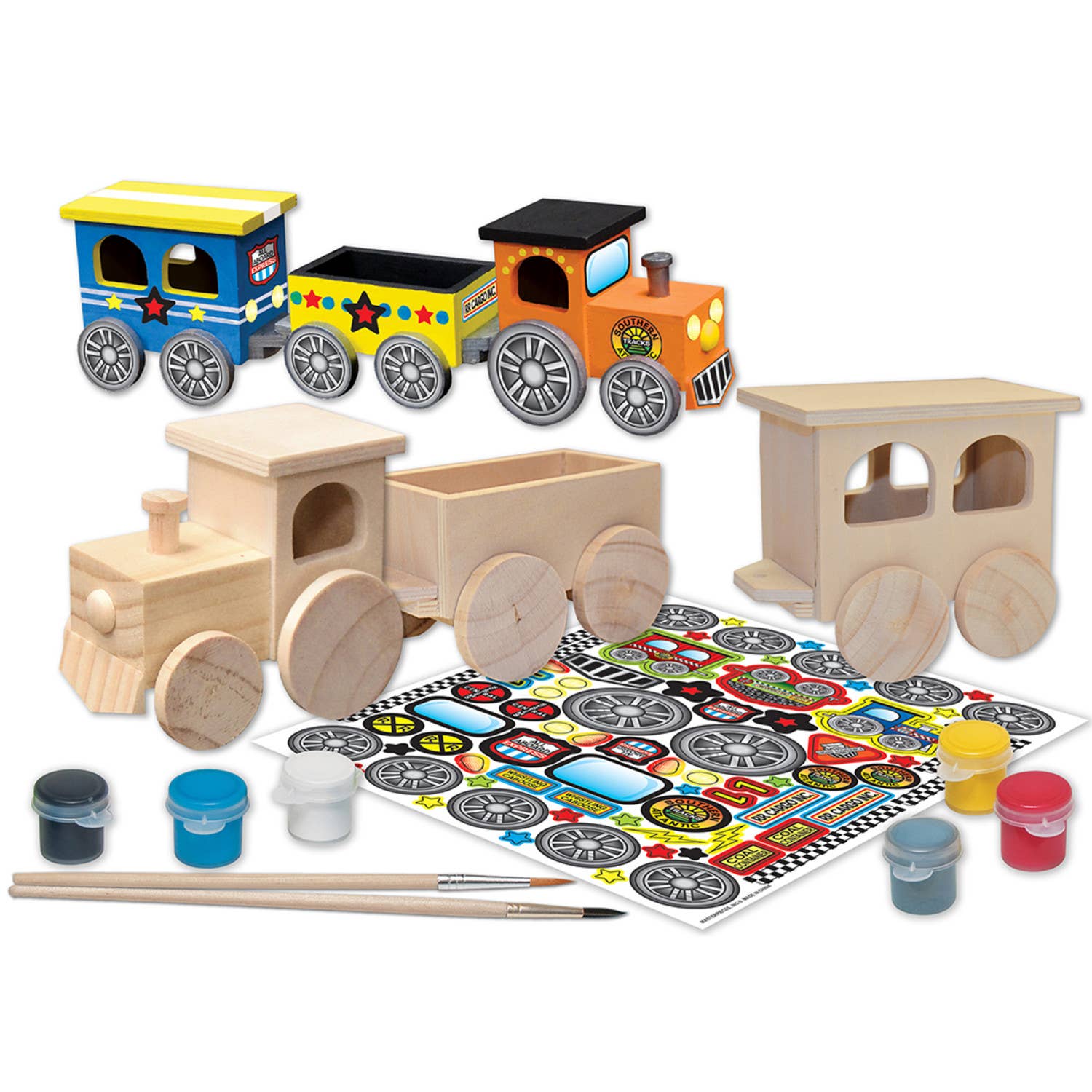 Masterpieces Puzzles - Wholesale Toy Set - Kids - Toy Train Wood Paint Set1
