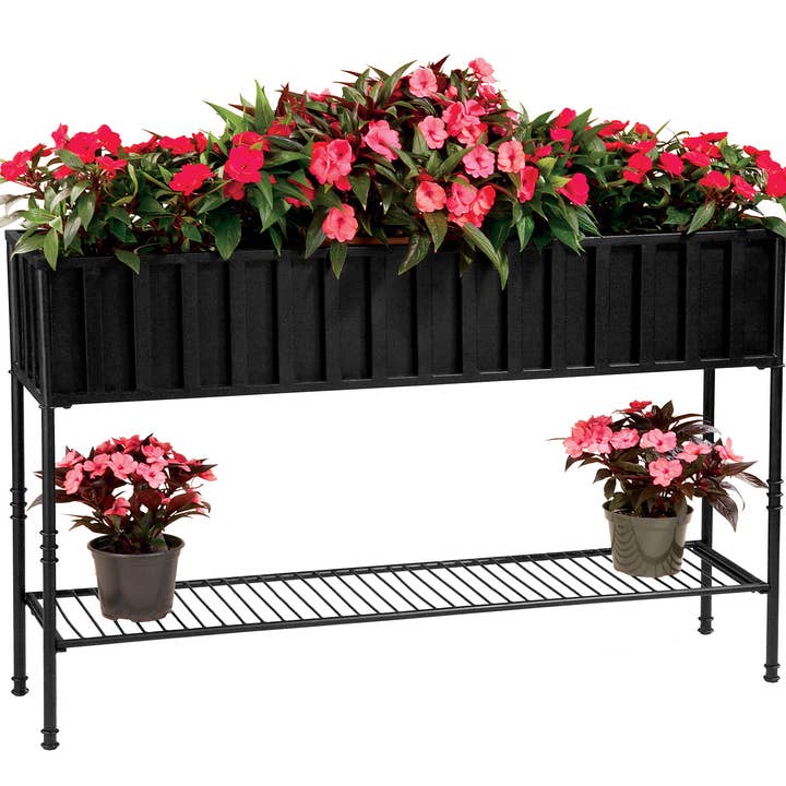 48" Solera Planter w/ Tin Liner (Black) for wholesale by Deer Park Ironworks