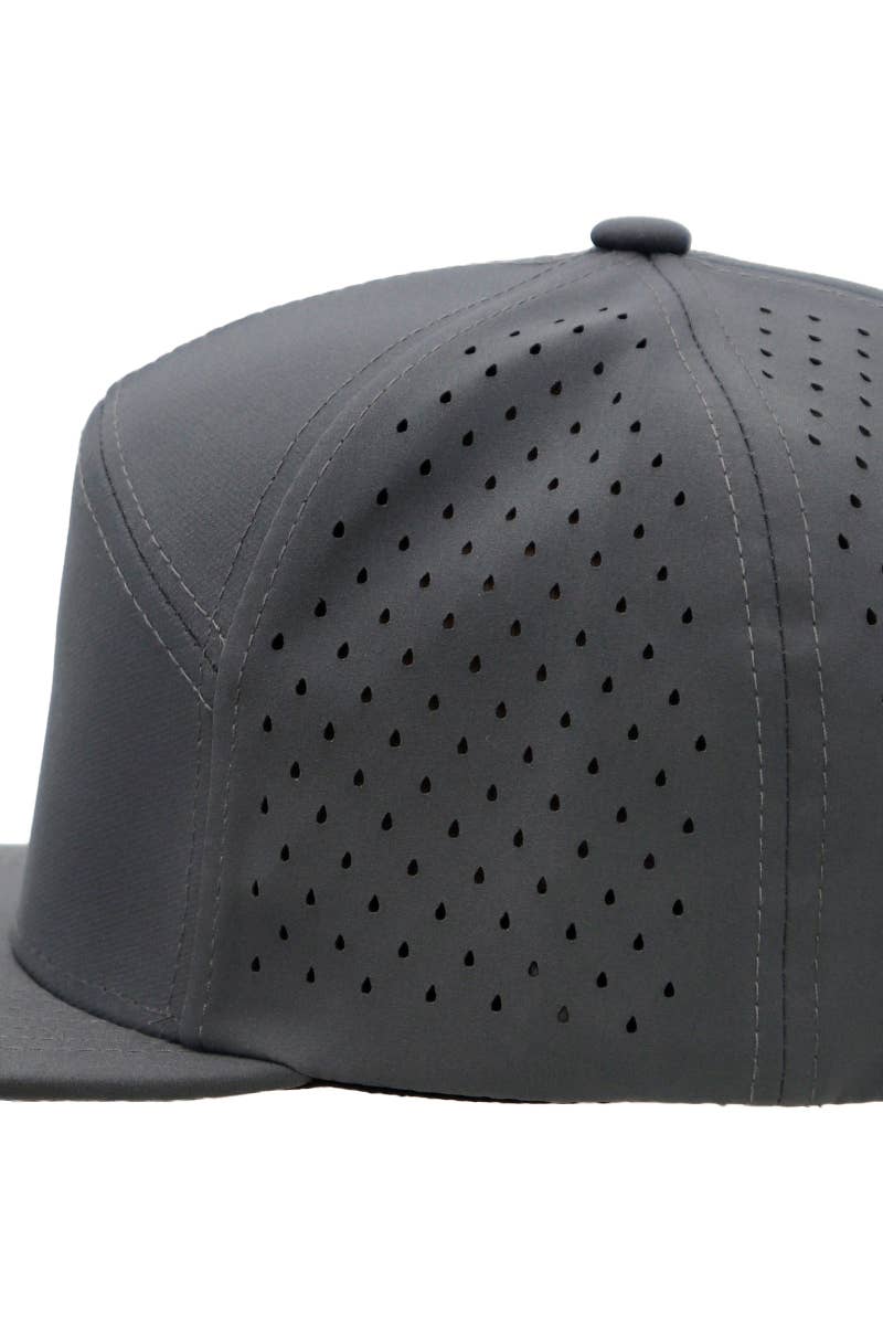 Cap Zone - Wholesale Flat Brim Cap - Men's - 7 Panel Perforated Cotton Poly Blend Snapback30