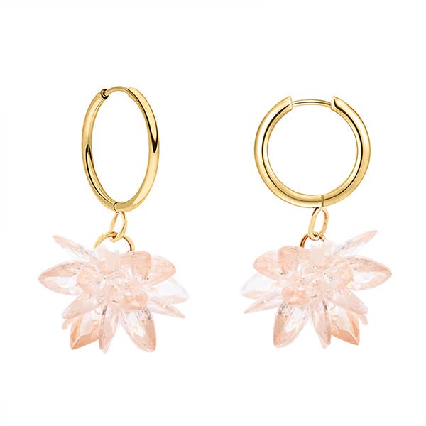 AMORINO SRL - Wholesale Dangle Earrings - ICE FLOWER PENDANT EARRINGS - WQ2468A5005