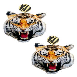 Orange and White Bengal Tiger 3D Earrings - 4 Styles