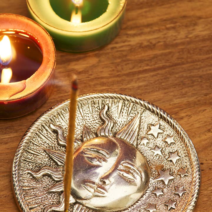 Namaste - Vendita all'ingrosso Portaincensi - Portaincenso rotondo Sun/Moon0