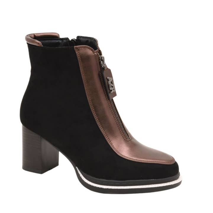 Azarey - Venta al por mayor Botines - Mujer - Botín bicolor con cremallera frontal 462K274 1