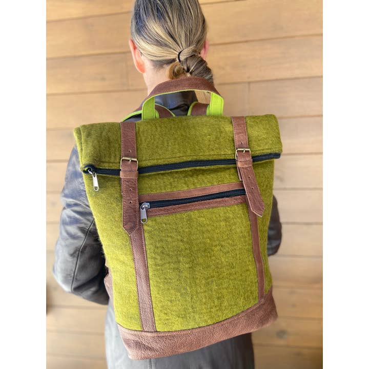 Fibres of Life - Wholesale Backpack - Women's - Felt & Natural Leather Backpack - Singles