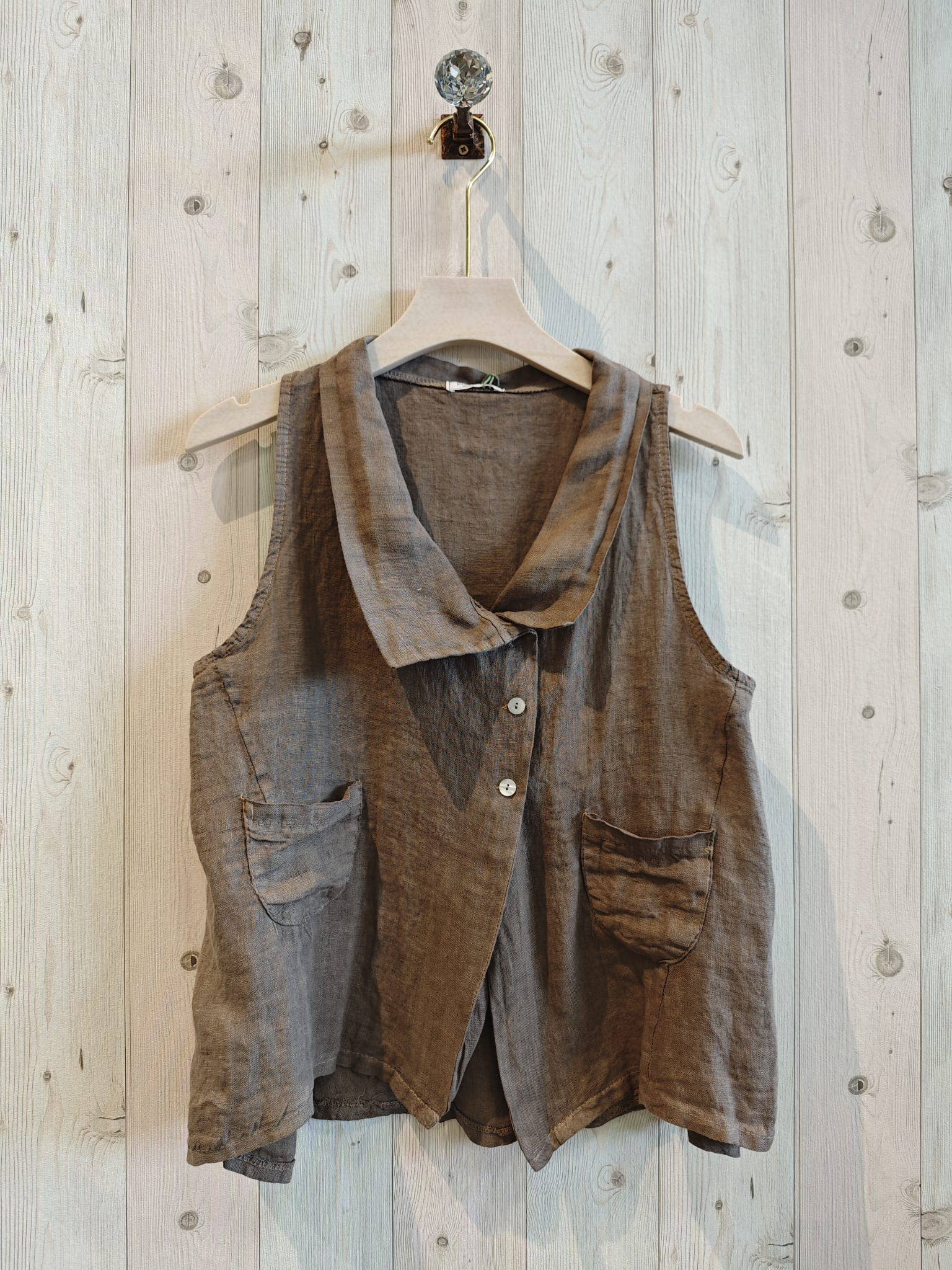 Linen & More - Wholesale Button Down Shirt - Women's - REF 5007 T-SHIRT UNEQUAL 100% LINEN5