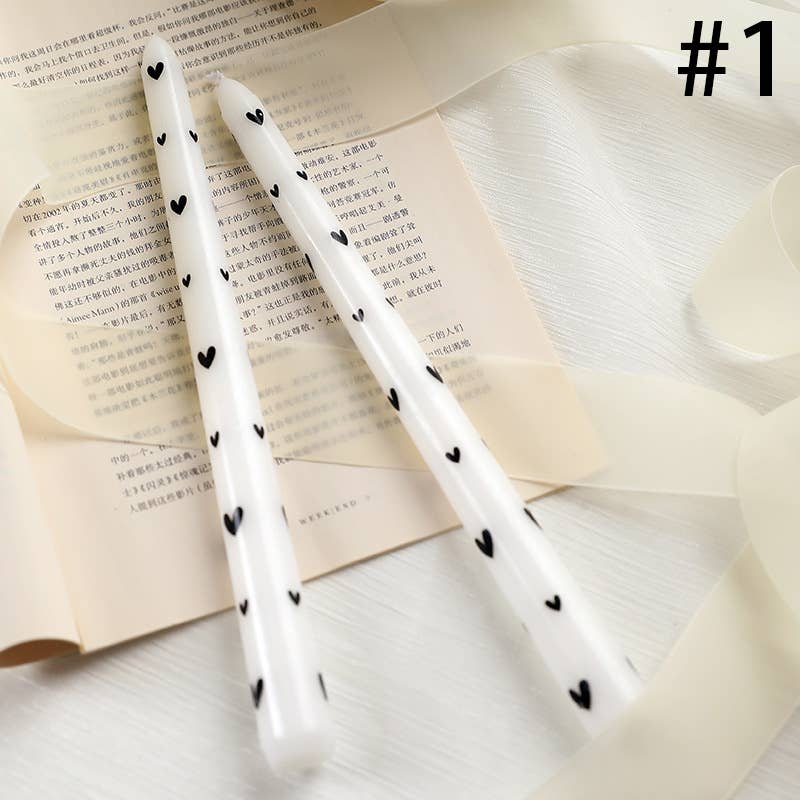 Candles Meta – wholesale Tapered candle/candlestick – 25cm Floral Printed Long Stem Holiday Smokeless Candle0