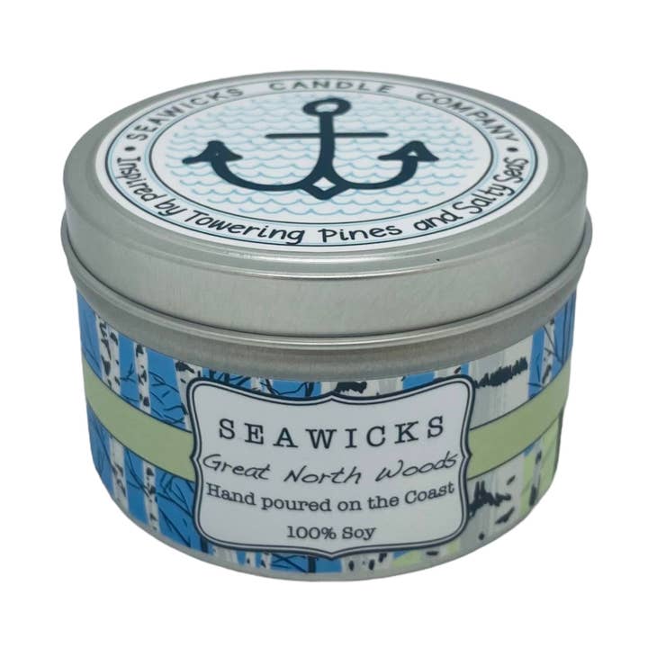 Groot reisblik van Great North Woods van 100% soja voor wholesale door Seawicks Candle Company