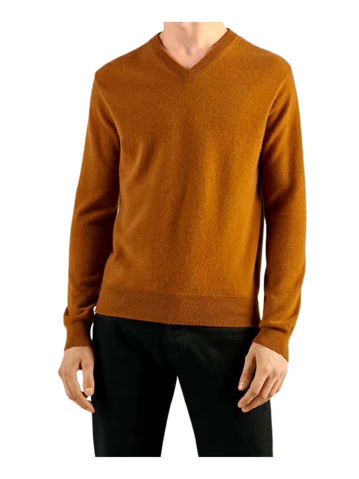 Pull en cachemire à col en V pour la vente par Cashmere Counter