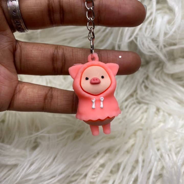 Cute Rubber Keychains for Backpacks T-Rex Pig Flamingo Crab for wholesale by BG & Accessories