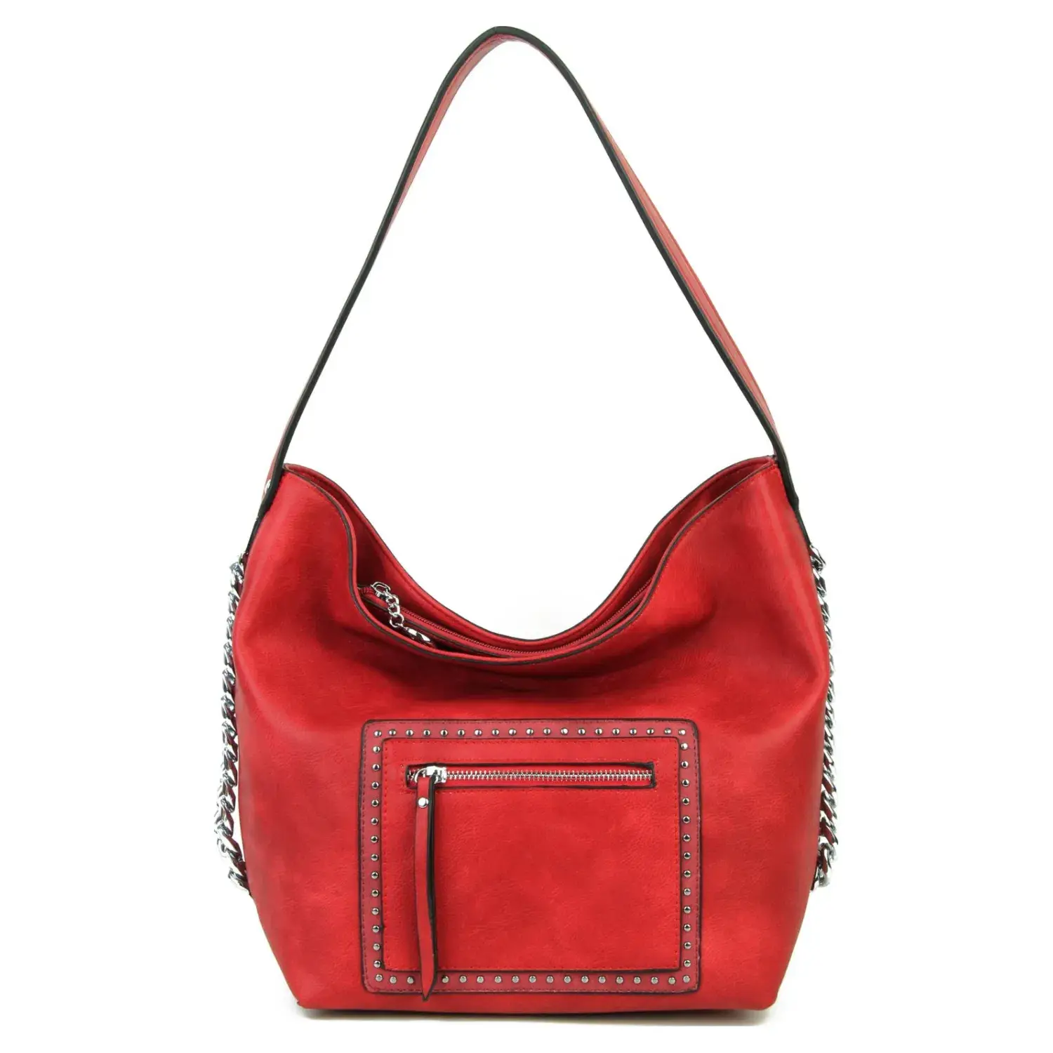 Superbia - Vendita all'ingrosso Tracolla - Donna - Borsa a tracolla Hobo Bag con dettagli a catena mono-80644