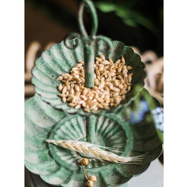 Rustic Reach - Wholesale Decorative Tray - Green Iron Two Tier Small Decorative Tray9
