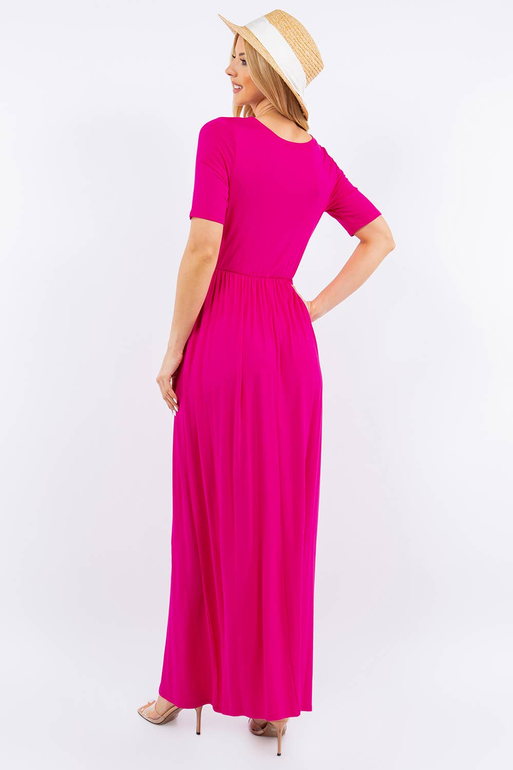 Celeste Clothing - Wholesale Dress - Women's - PLUS SIZE MODEST MAXI DRESS WITH POCKETS -CD23411T-PL27