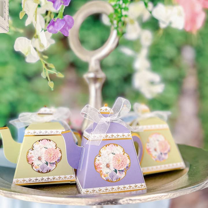Kate Aspen - Wholesale Party Favor Bag/Box - Tea Time Party Favor Box - Assorted (Set of 24)