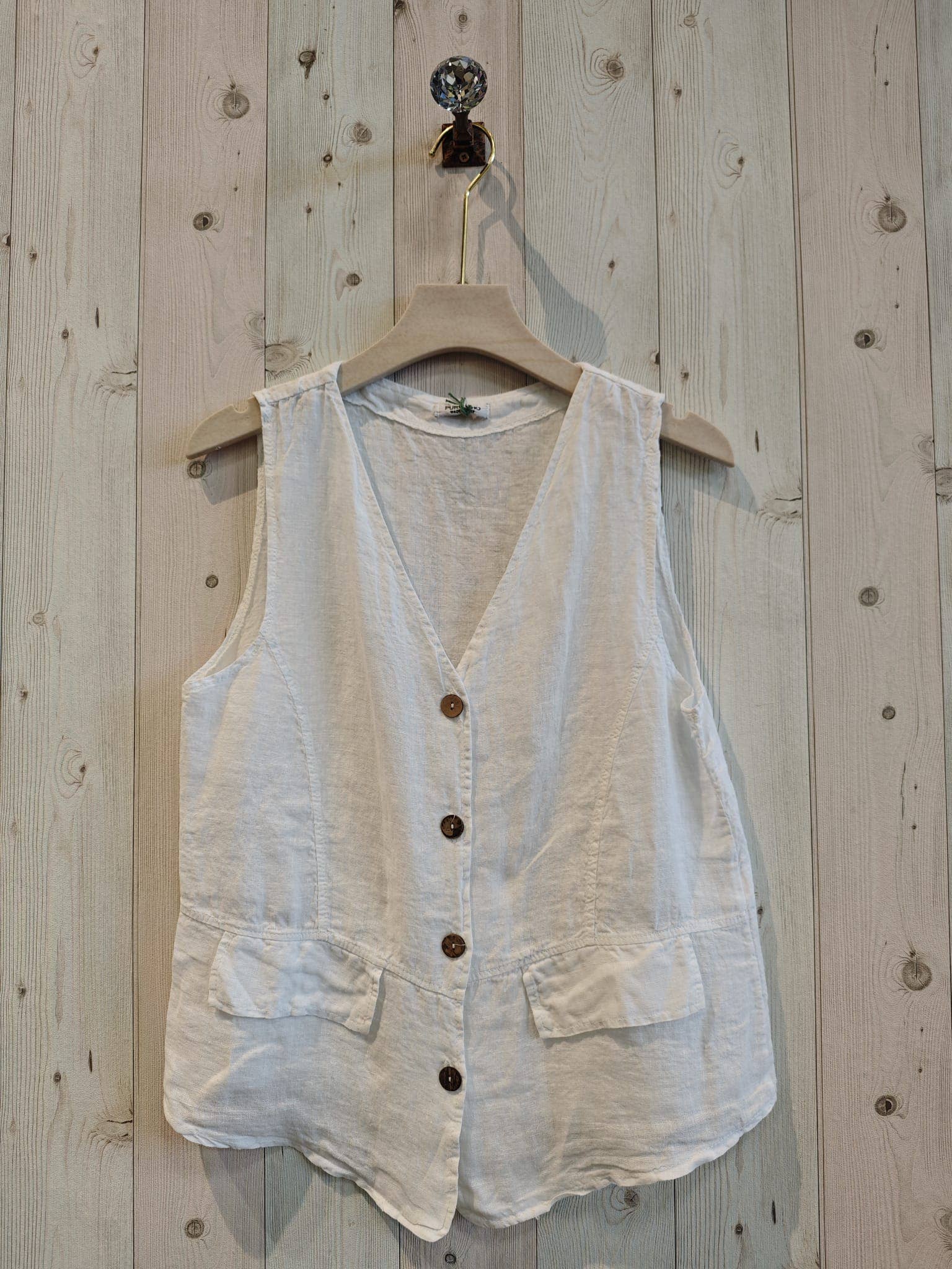 Linen & More - Wholesale Outerwear Vest - Women's - REF 17404 100% LINEN VEST10