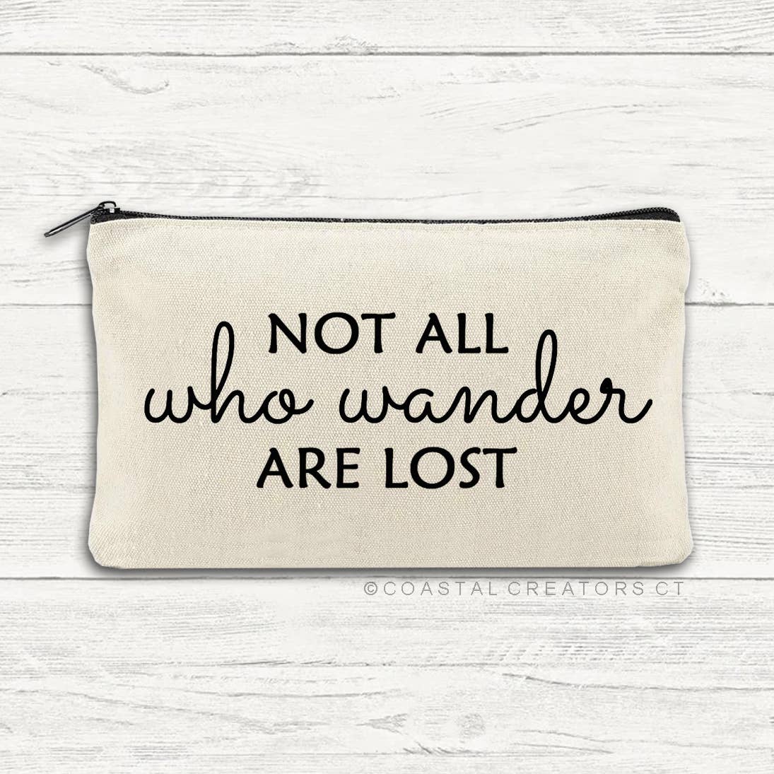 Coastal Creators of Connecticut - Wholesale Pouch - Unisex - Not all Who Wander Are Lost Multi-Use Canvas Storage Pouch2