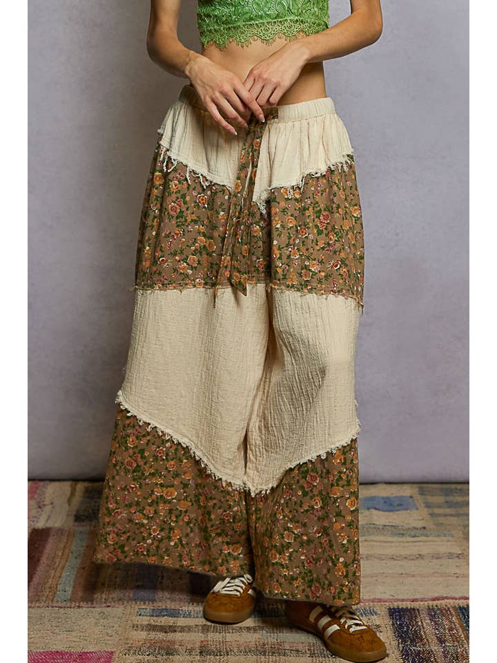 Pol Clothing - Wholesale Pants - Women's - Double gauze frayed edge detail woven pants10