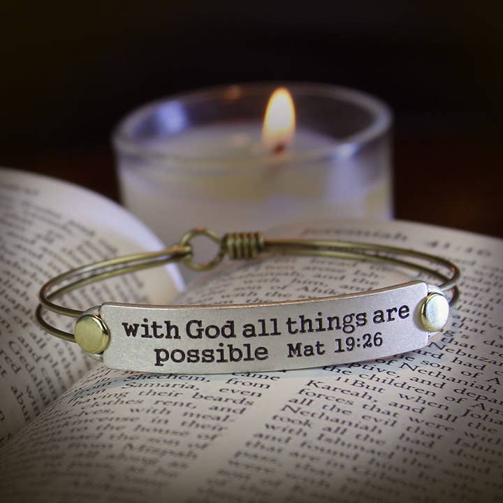 Inspirerande Bibelvers Armband Matt 19:26 för wholesale av Sweet Romance Jewelry