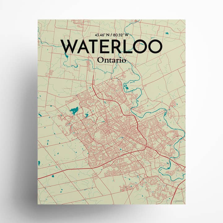 OurPoster.com - Wholesale Poster - Waterloo City Map Poster184
