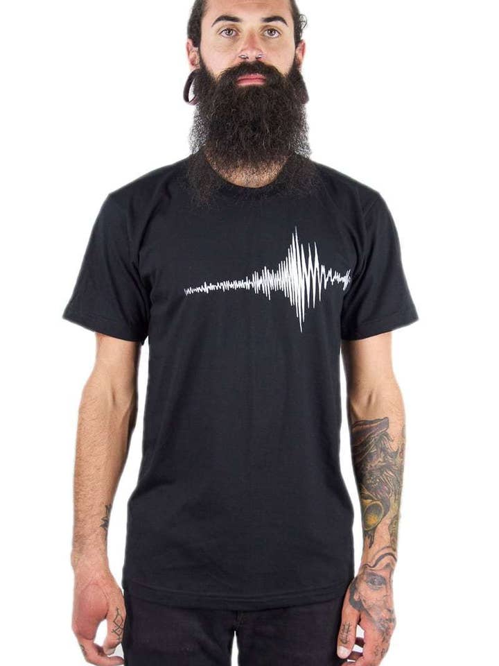 Men's Black Seismograph Tee for wholesale by Matrushka