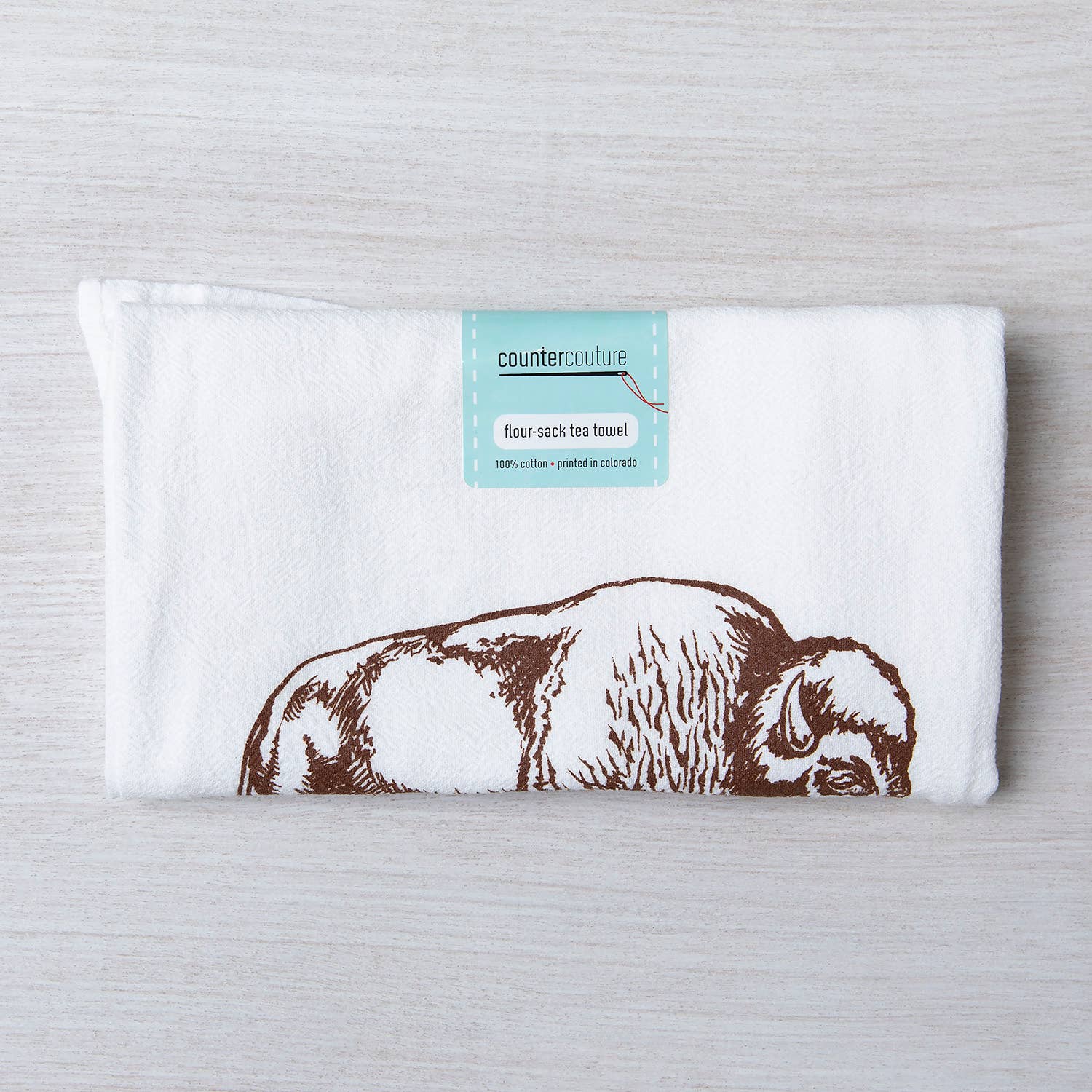 Counter Couture - Wholesale Tea Towel - Bison Tea Towel | Made in USA | Hanging Loop1