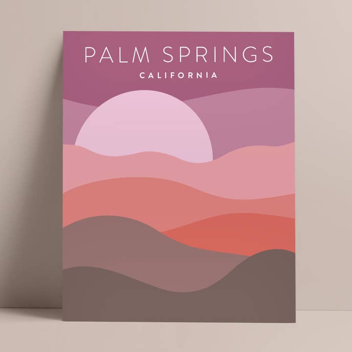 Art mural minimaliste Palm Springs, Californie pour la vente par Backstory Map Co.
