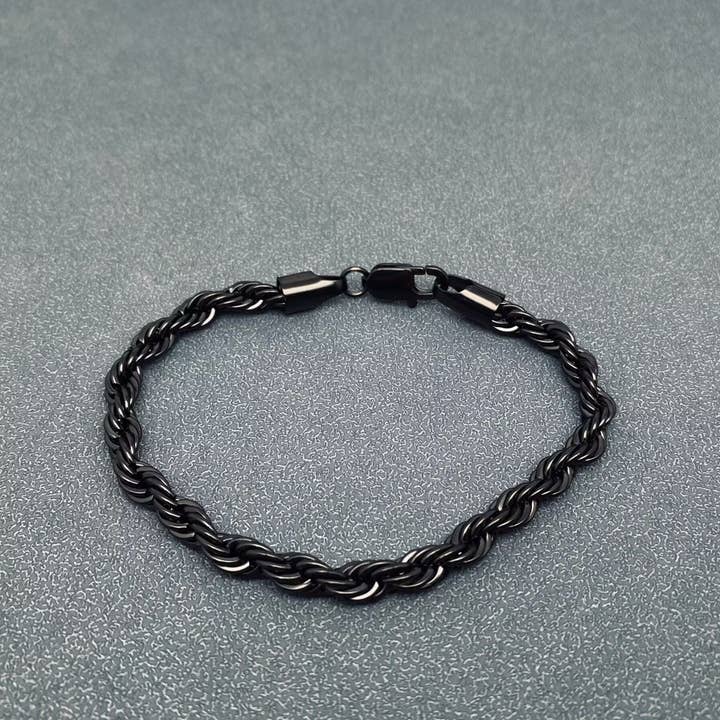 Mio Queena - Wholesale Link & Chain Bracelet - 18K Gold-plated Twist Chain Stainless Steel Bracelet - MJ/BC3