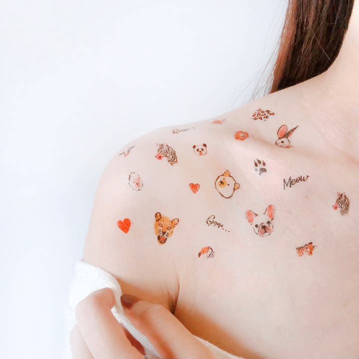 PAPERSELF – Engroshandel Midlertidig tatovering – Zoo Midlertidige Tatoveringer Klistermærker11