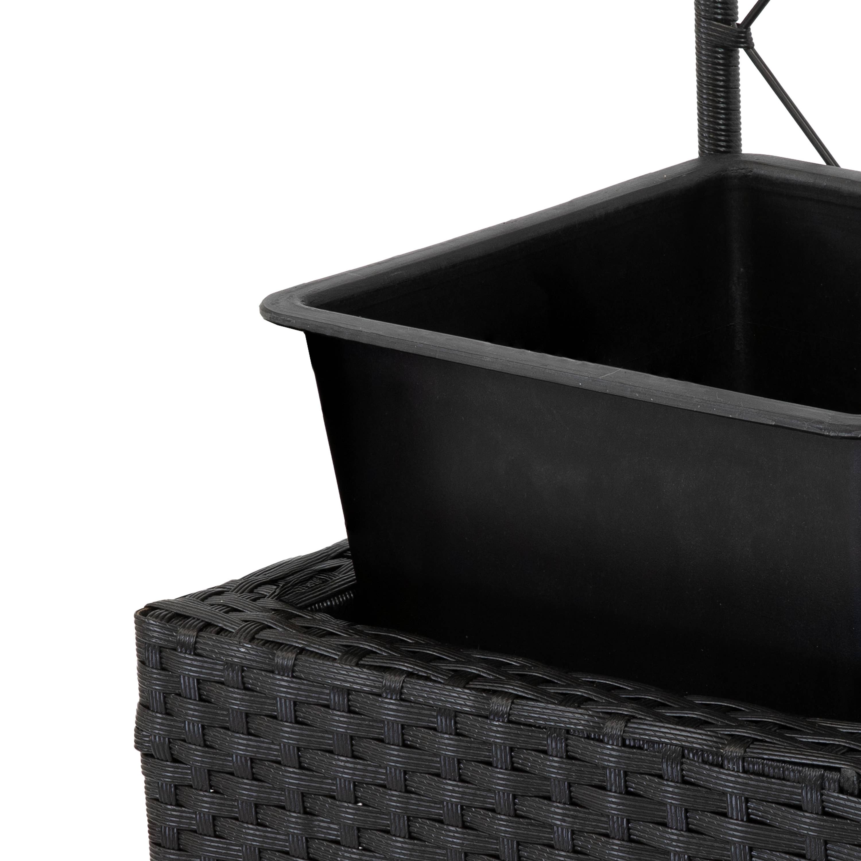Sunnydaze Decor - Wholesale Plant Pot - 3-Section Wicker Planter Box with Trellis - Black10