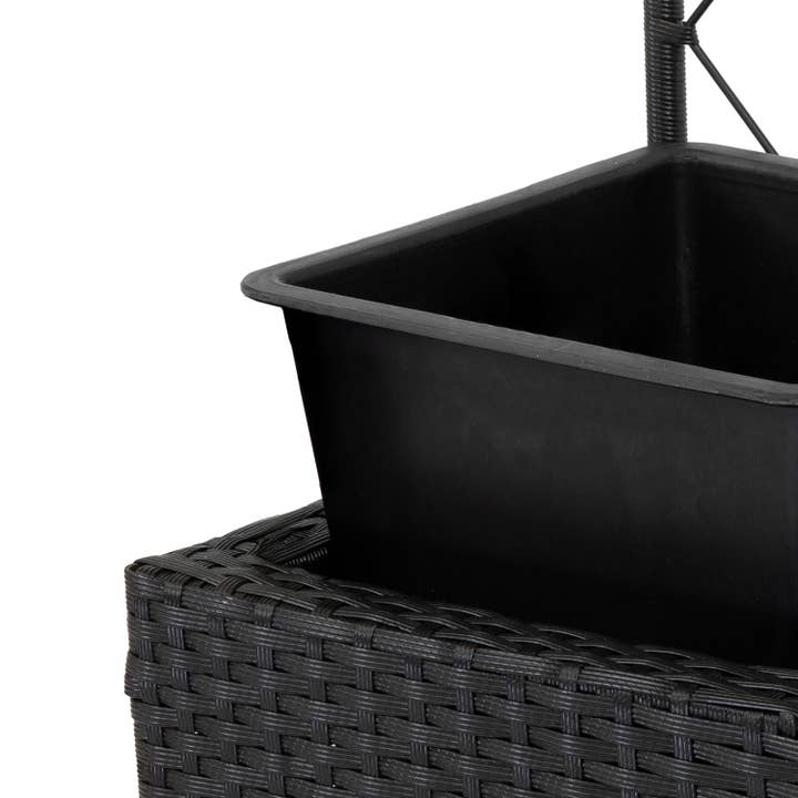 Sunnydaze Decor - Wholesale Plant Pot - 3-Section Wicker Planter Box with Trellis - Black10