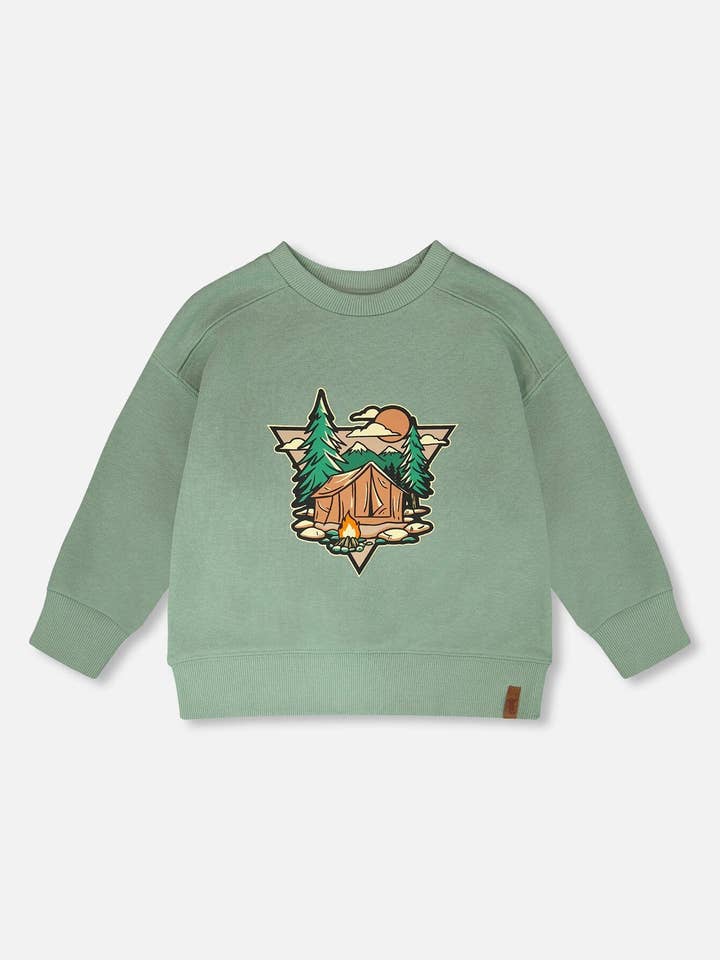 French Terry Sweatshirt Pale Green for wholesale by Deux par Deux