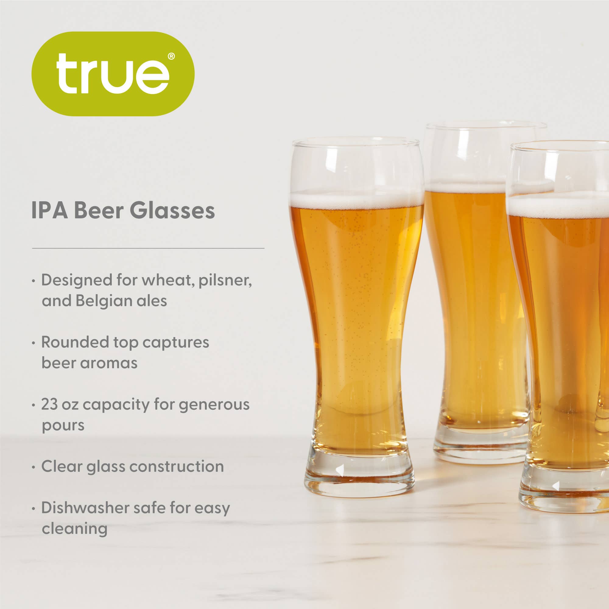 TRUE - Wholesale Beer Glass/Mug - Heavy Base Glass Wheat Beer Glasses Set of 44