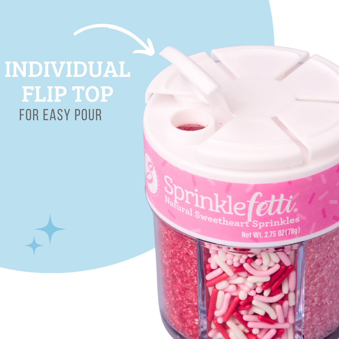 Sweets Indeed - Wholesale Sprinkles - Natural Sweetheart Sprinkle Jar - 6 Cell3