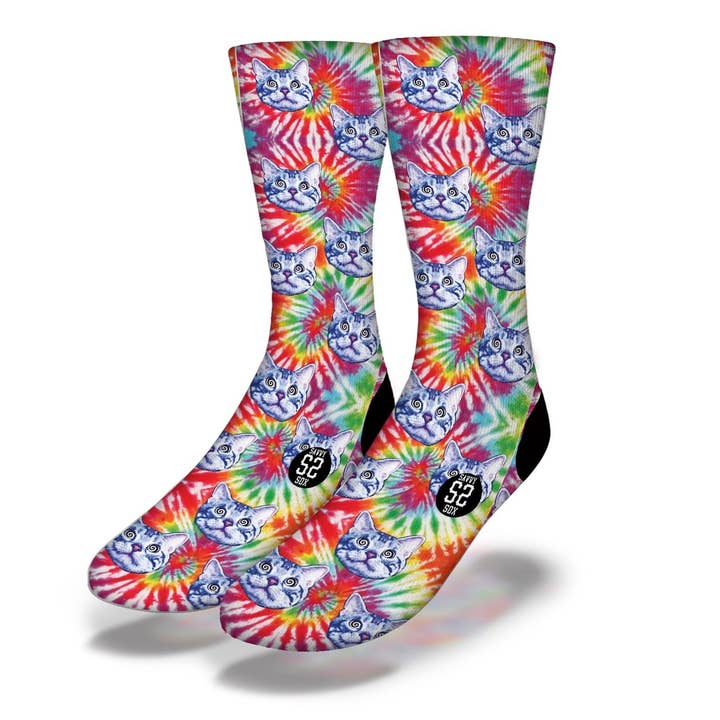 Tye Dye Cat Calcetines para venta al por mayor de Savvy Sox