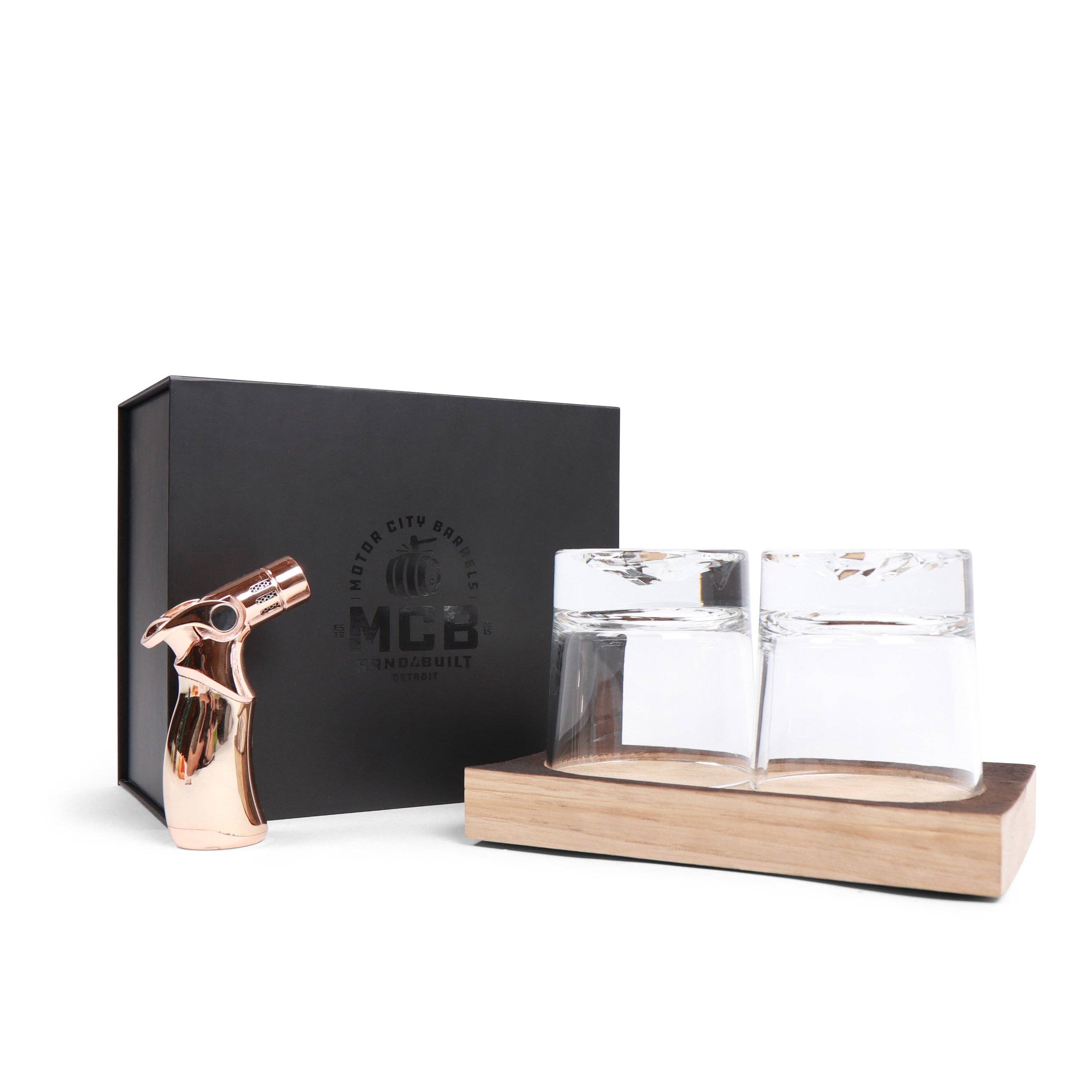 Motor City Barrels - Wholesale Cocktail/Liquor Glass - Ember Series Barrel Smoked Cocktail Kit1