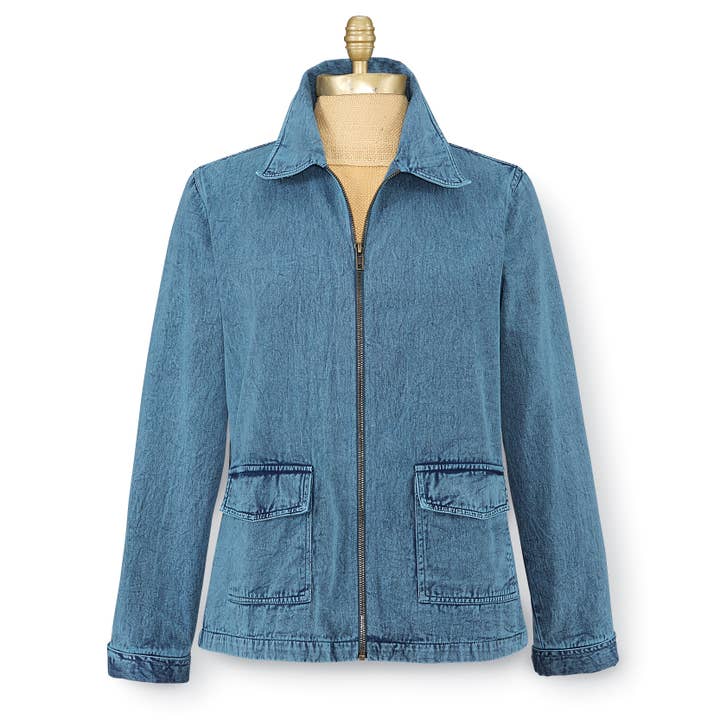 Back in the Saddle - Wholesale Denim Jacket - Women's - Denim Desert Embroidered Jacket