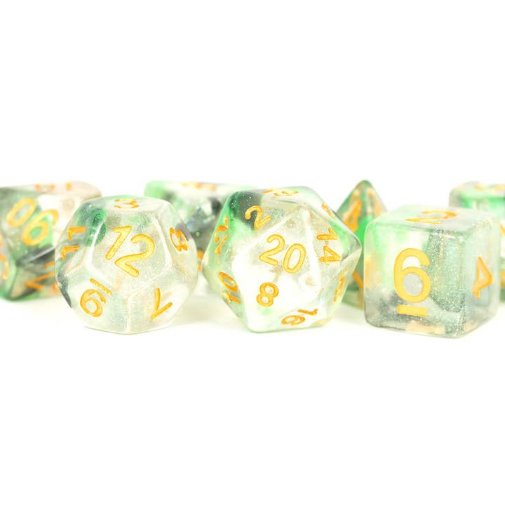 FanRoll by Metallic Dice Games - Wholesale Dice - Limited Edition: Out of Print Set of 7 Resin Dice for D&D