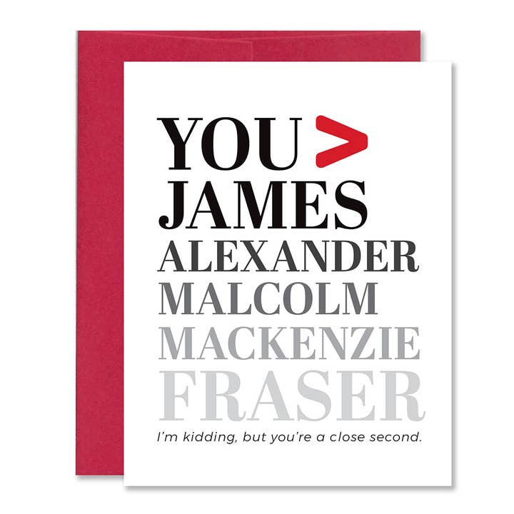 Outlander geïnspireerde wenskaart voor Valentijnsdag, liefdeskaart voor wholesale door Jones Street Press