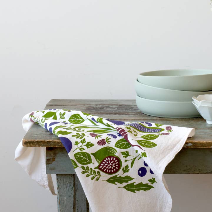 HAZELMADE® Tea Towels + Gifts - Wholesale Tea Towel - Purple Farmers Market Tea Towel | Kitchen Decor1