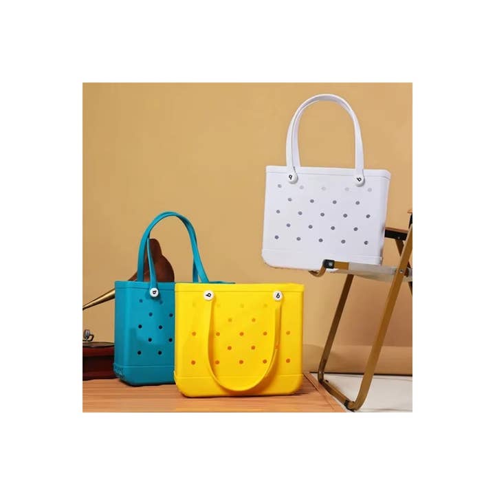 Paperdoll - Wholesale Tote Bag - Women's - Summer Rubber Tote Solid Color Jelly Beach Bags