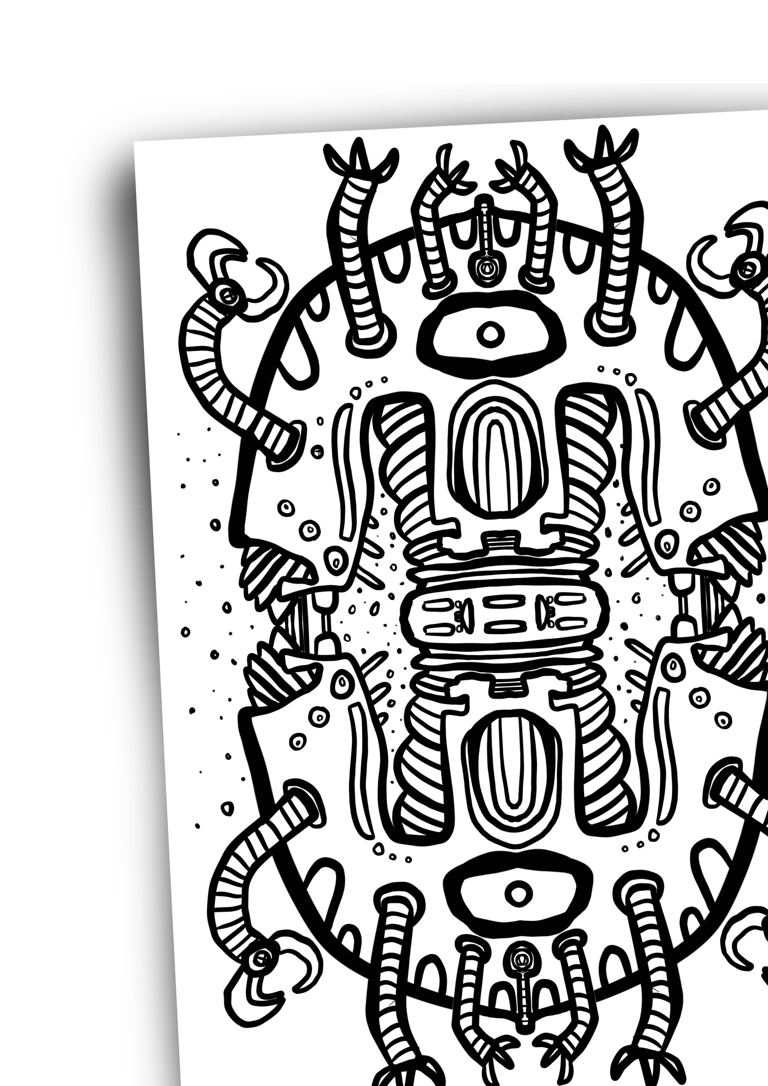 Dixon Does Doodles – wholesale Colouring and activity book – kids and baby – Robots! Colouring Book 3