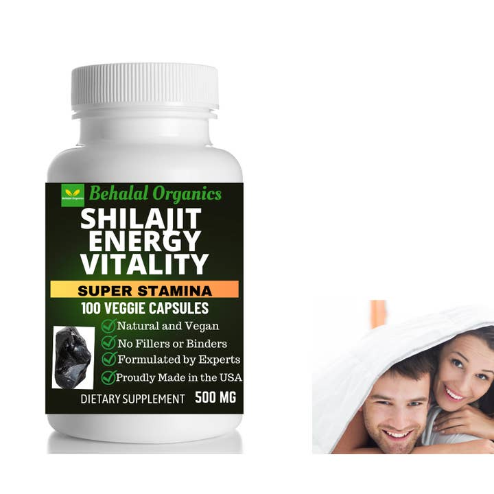 Behalal Organics - Venta al por mayor Suplementos/vitaminas para beber - Suplemento de Shilajit 500 mg 100 cápsulas rápidas