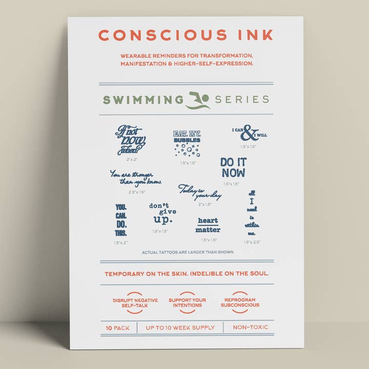 Pack de 10 pour performances athlétiques et de natation pour la vente par Conscious Ink