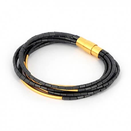 Braçadeira de hematita preta por atacado de Korczynski Design Jewellery