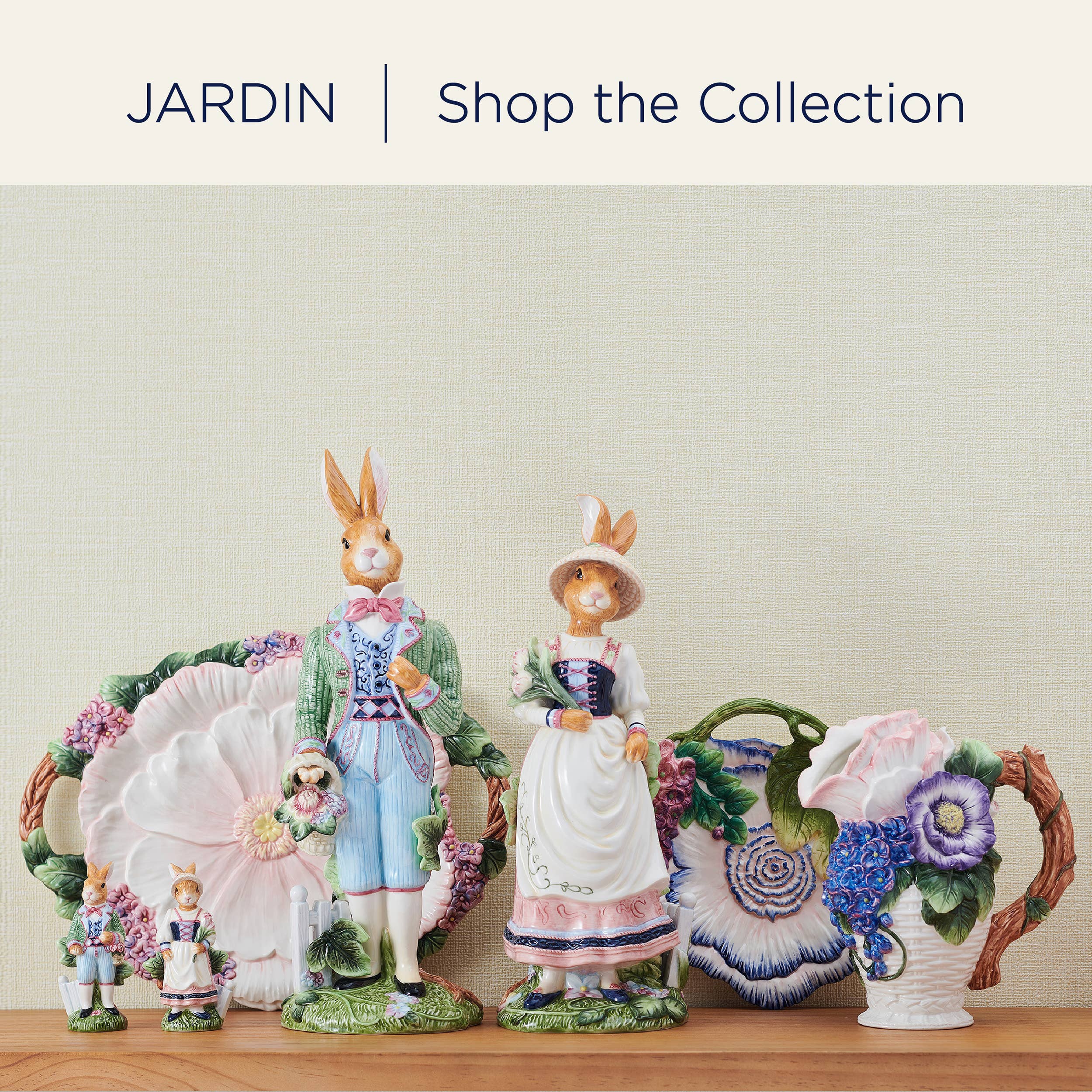 MULTI Fitz & Floyd Jardin Rabbit Salt Pepper Shaker Photo Box for wholesale on Faire4