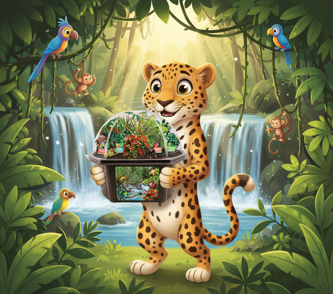 Silver Circle Products - Wholesale DIY Craft Kit - Kids - Tropical Rainforest Jungle Biosphere Terrarium3