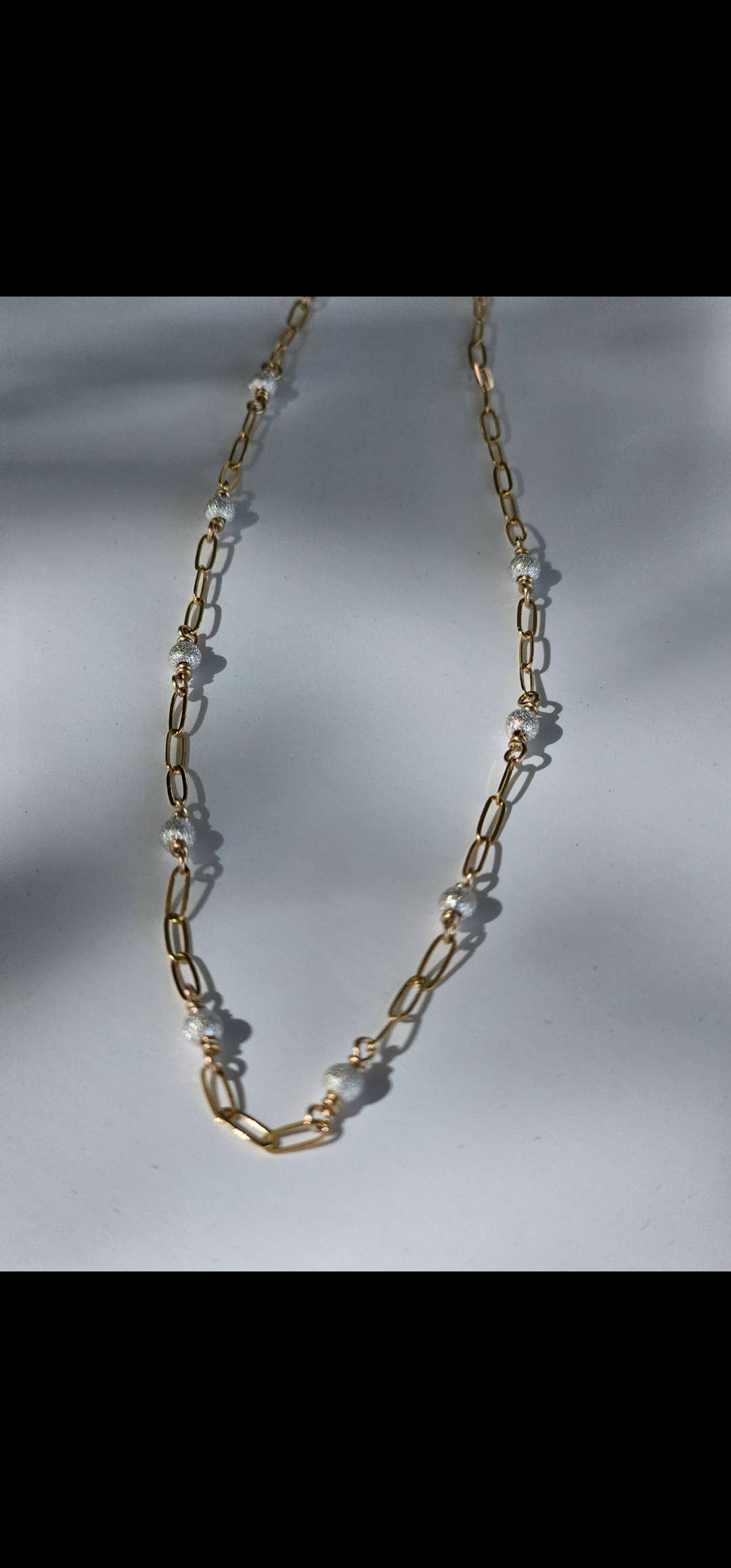 Half Moon Jewelry Designs - Wholesale Link & Chain Necklace - Mixed Metal Beaded chain by the foot, Gold-Filled & Sterling Silver 1