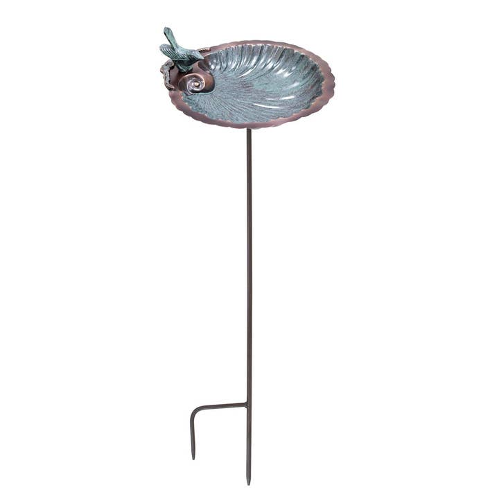 ACHLA Designs - Wholesale Bird Bath - Scallop Shell Birdbath- Stake